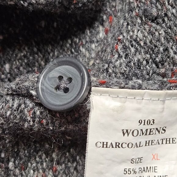 Vintage Woolrich Heather Gray Decorative Trim Wool Blend Button Front Sweater - Picture 11 of 14
